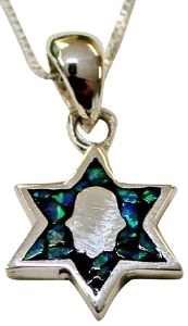 Silver & Opal Star Of David With Hamsa Necklace #MJB0408