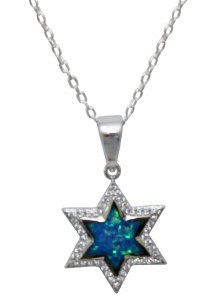 Silver Star of David Necklace #MJB0464