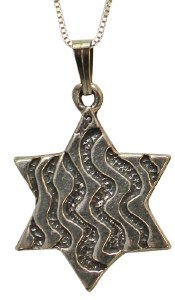 Silver Star Of David Necklace MJB1118