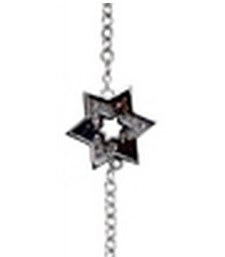 Silver Star Of David Bracelet With Stones #MJBB5066