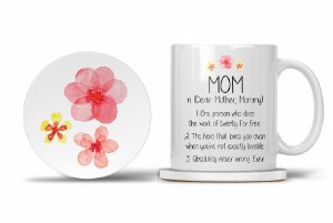 Mom Mug with Matching Coaster Mom Definitions 11oz