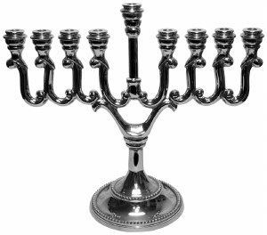 Candle Menorah Metal Aluminium with Nickel Plated Finish #MN11743