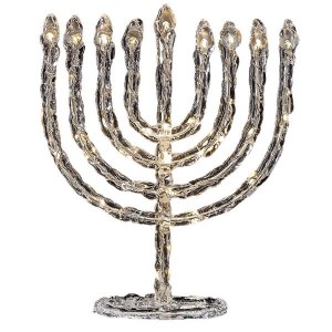LED Twinkling Menorah Battery Operated Clear 8.75"