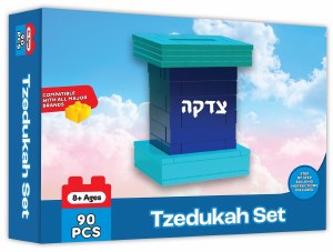 Mitzvah Blocks Blue Tzedaka Box Building Lego 90 Piece Play Set