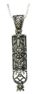 Silver Necklace With Mezuzah Pendant #NDM0035-300