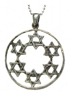 Silver Necklace With Hanging Magen David Pendant #NDN0186-300