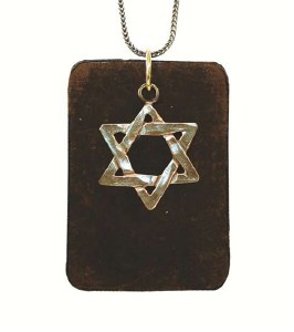 Silver Necklace with Star Of David On A Leather Pendant #NDN2032-300
