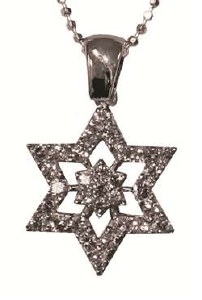 Silver Star Of David With Zircons #NDN5213-344