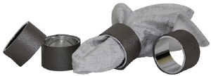 Napkin Rings Vinyl Set of 4 Grey Design