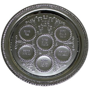 Seder Plate Silver Plated Round Filigree Engraved Design 14"