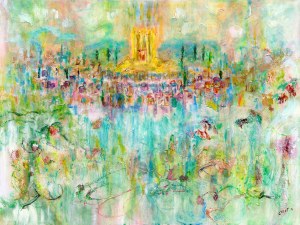 Large Vinyl Sukkah Poster Beis Hamikdash Motif 30" x 40"