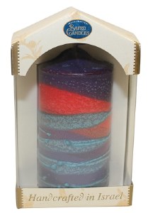 Safed Pillar Candle Sunrise Purple Small 2" x 4"