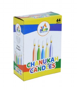 Standard Chanukah Candles Colorful 44 Count