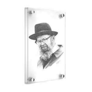 Lucite Gadol Sketch Rav Avigdor Miller 16" x 20"