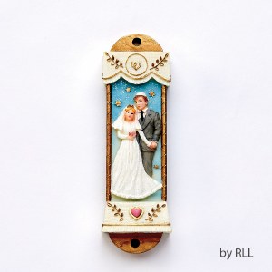 Polyresin Mezuzah Wedding Design 7.5cm