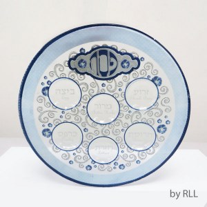 Round Glass Elegant Seder Plate