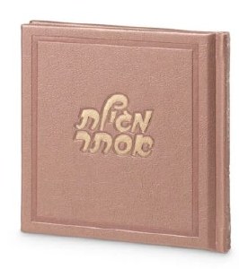 Faux Leather Square Megillas Esther with Birchas Hamazon Ketav Style Meshulav Silvery 5" [Hardcover]