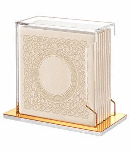 Lucite Haggadah Holder Includes Set Of 8 Square Pesach Haggadahs Lace Design Cream Edut Mizrach [Paperback]