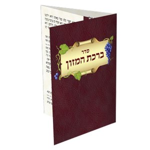 Birchas Hamazon Laminated Mini Tri Fold - Grape Design - Edut Mizrach