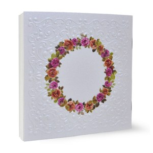 Zemiros Shabbos Square Booklet White - Floral Edut Mizrach