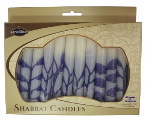 Safed Shabbat Candle 12 Pack Tree Blue