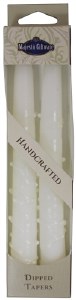 Safed Taper Candles 7.5" 2 Pack Snow Drops Series White