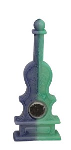 Shalhevet Havdallah Candle Harp Shape Green and Blue with Besamim