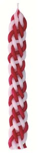 Shalhevet Havdalah Candle Shiny Pink & White