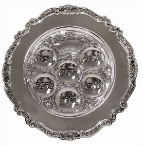 Seder Plate Silver Plated Floral Design