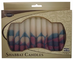 Safed Shabbat Candle 12 Pack - Tree Turquoise