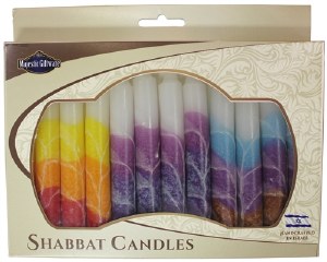 Safed Shabbat Candle White Mix 12 Pack