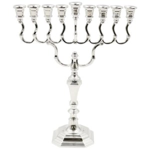 Silver Plated Oil Menorah Square Style 14.3"