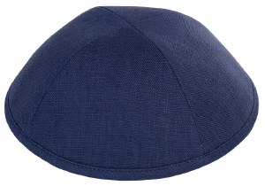 Yarmulka Linen Navy Size 2