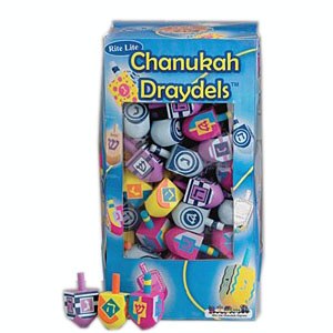 Small Painted Wood Chanukah Draydels, Assorted Colors