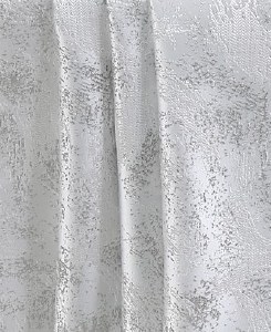 Jacquard Tablecloth White and Silver Shimmer Brushstroke Pattern 70" x 160"