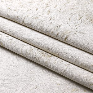 Jacquard Tablecloth White and Gold Circle Swirl Pattern 54" x 72"