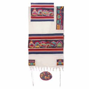 Yair Emanuel Embroidered Cotton Tallit - Twelve Tribes TFE-6 21" X 77"