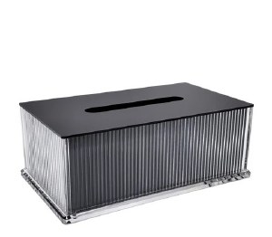 Picture of Lucite Corrugated Tissue Box Black 9.7" x 5.7"