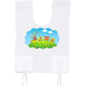 Poly Cotton Tzitzis Alef Bais Train Design Size 2