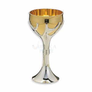 Kiddush Cup Silver and Gold Plated Tree of Life Design 6.5"