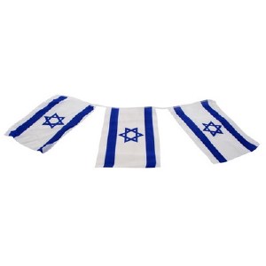 Israeli Flag Chain of 8 Medium Size Flags