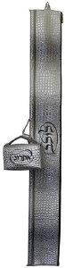 Lulav and Esrog Box Holders Set Vinyl with Handles Grey Crocodile Design with Grey Embroidery Circle Style