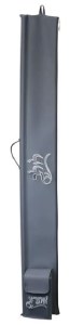 Vinyl Lulav Holder Attached Esrog Pouch with Carrying Handle Accented with Dark Gray Embroidery Blue