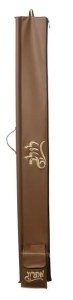 Vinyl Lulav Holder Attached Esrog Pouch with Carrying Handle Accented with Gold Embroidery Brown