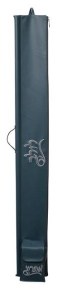 Vinyl Lulav Holder Attached Esrog Pouch with Carrying Handle Accented with Gray Embroidery Aqua