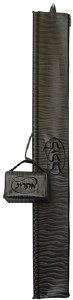 Lulav and Esrog Box Holders Set Vinyl with Handles Brown Waves Design with Black Embroidery Circle Style