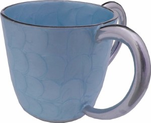 Wash Cup Enamel Light Blue Petal Design