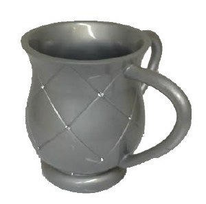 Wash Cup Silver Diamond Squares with Gems