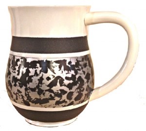 Wash Cup Silver Tone Marble Design