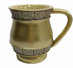 Wash Cup Gold Color with Filigree Border Design
